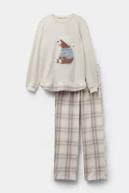 Pijama Lungă din Bumbac Winter Bear