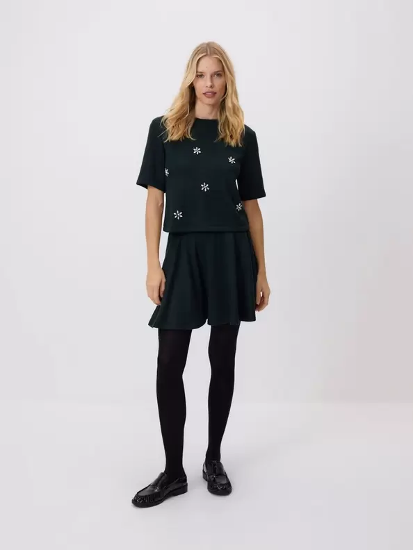Tricou cu cristale decorative