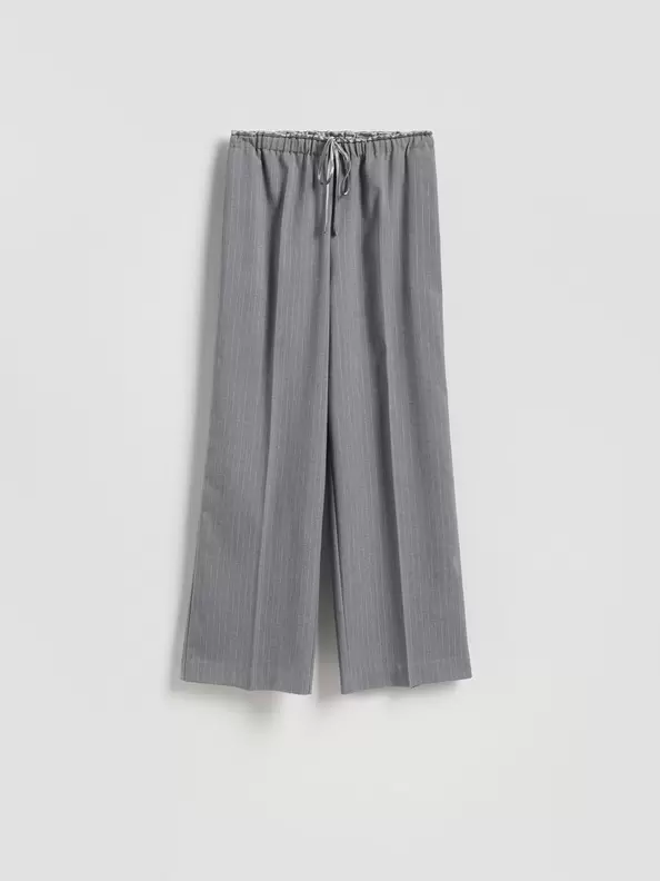 Pantaloni largi din tricot striat