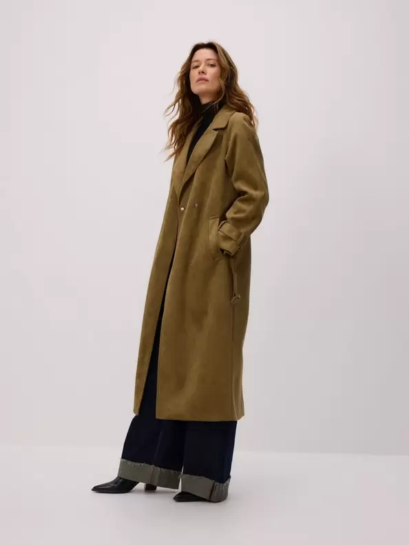 Trenci din imitație de piele întoarsă