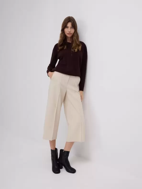 Pantaloni tip culotte la dungă