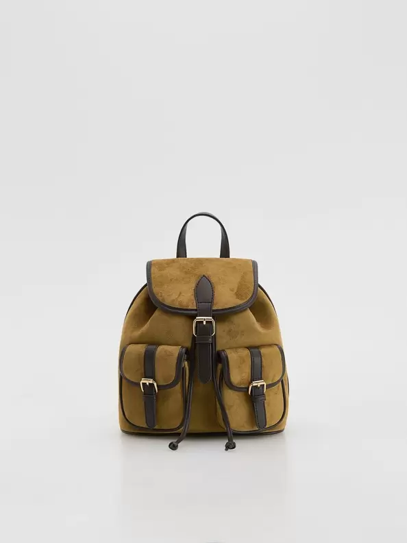 Rucsac din piele intoarsa sintetica