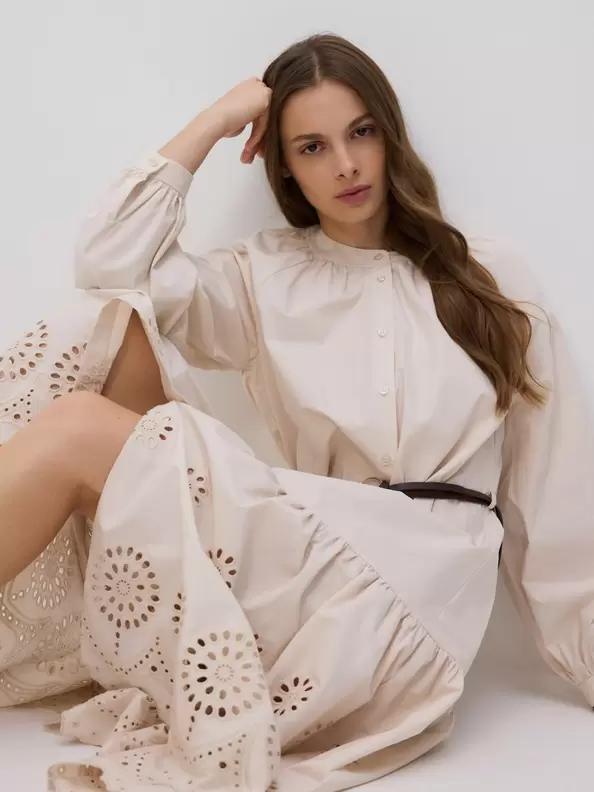 Rochie din bumbac cu cordon