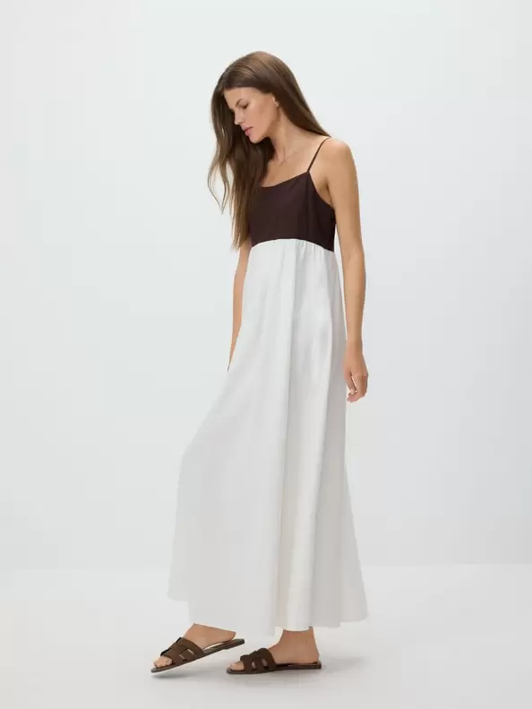 Rochie maxi cu adaos de in