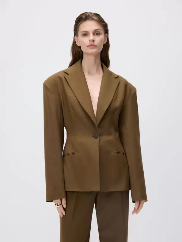 Blazer ajustat pe corp cu adaos de viscoză