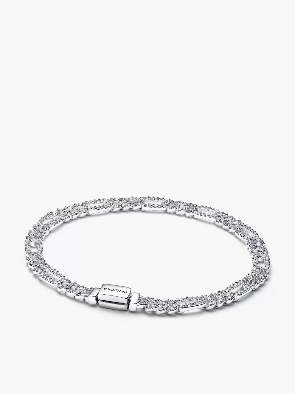 Brățară cu lanț cubanez și elemente în stil pavé