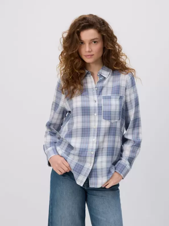 Cămașă din viscoză în carouri