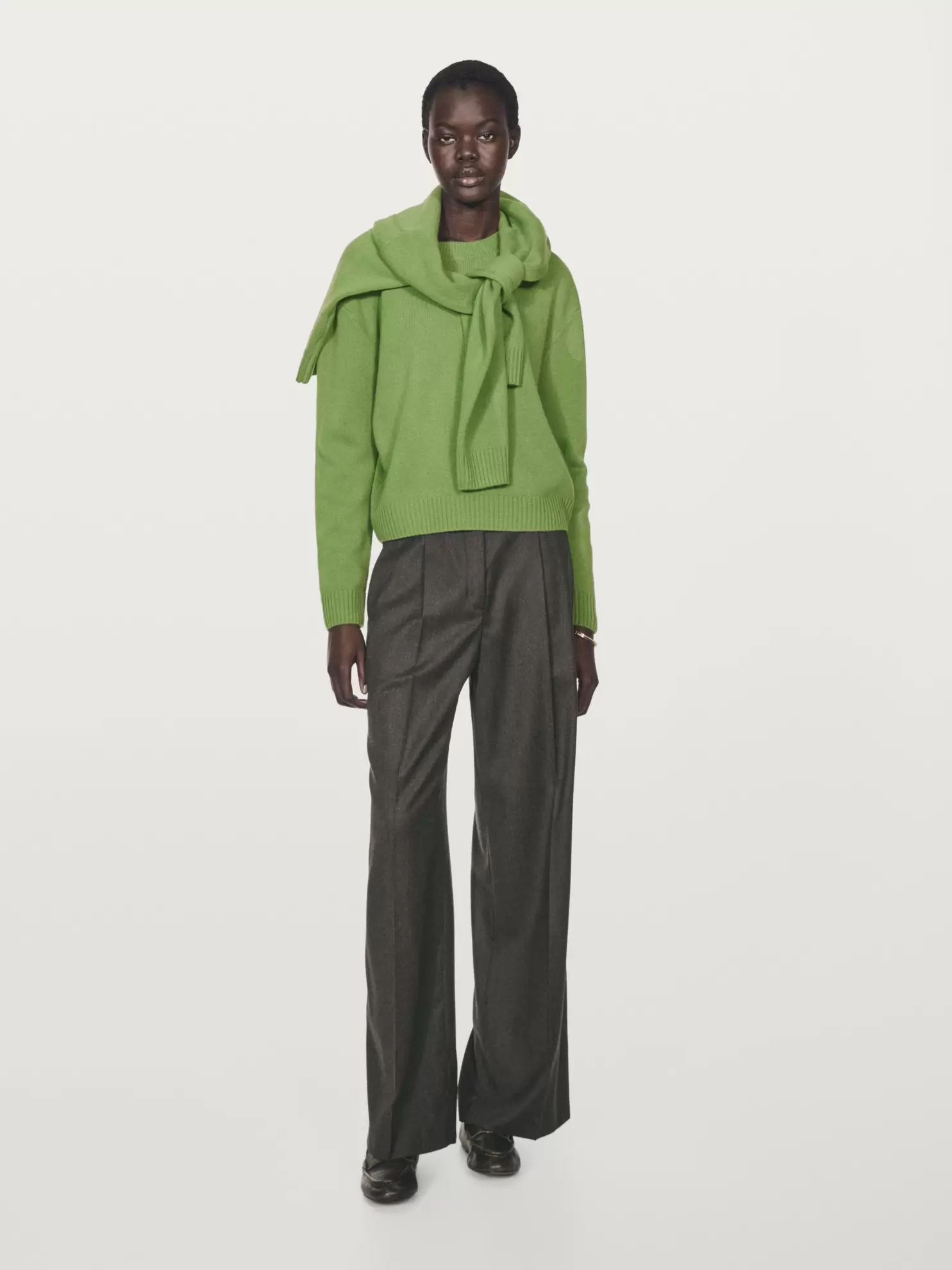 Wool blend crew neck sweater