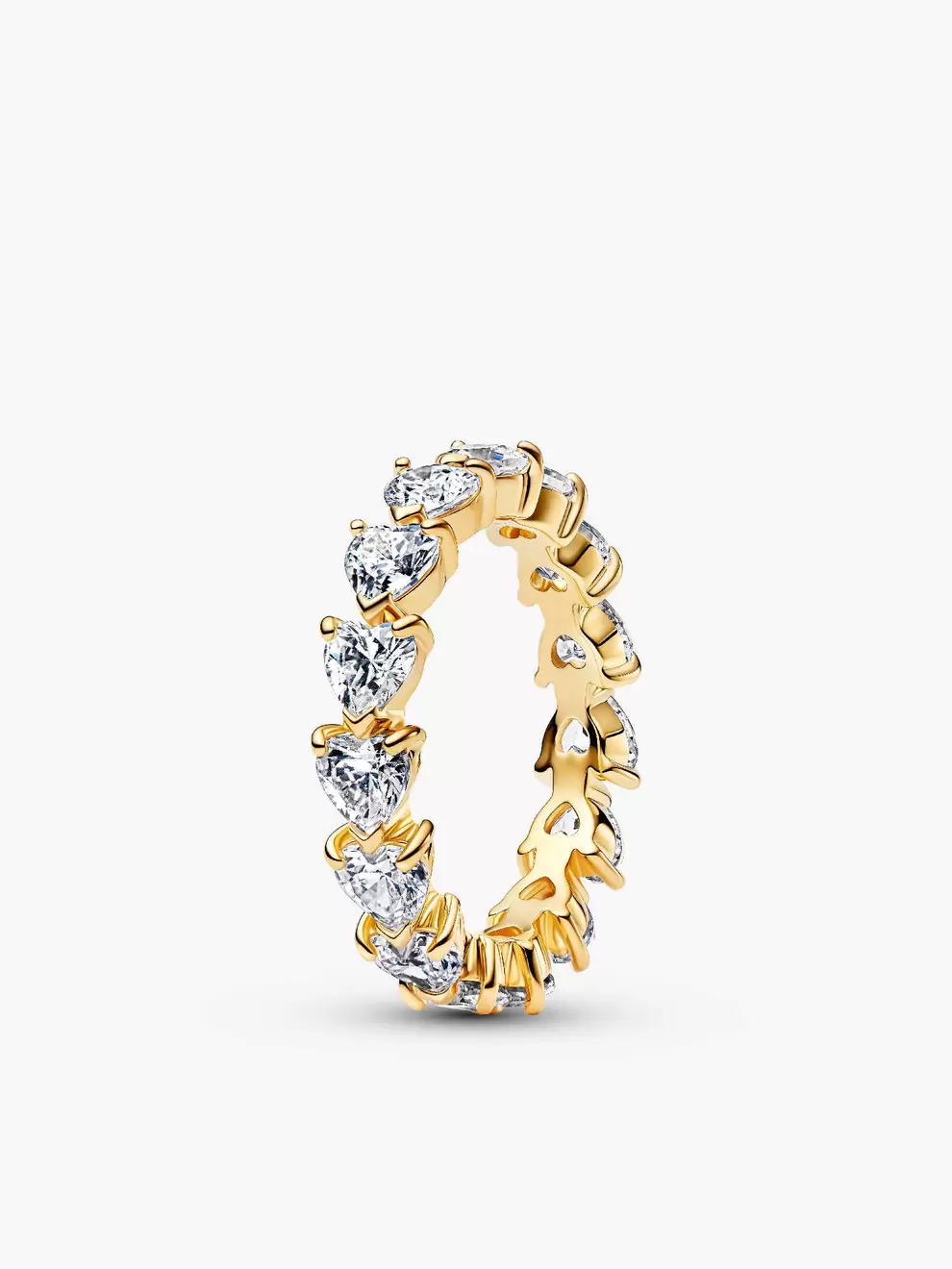 Inel cu bandă de inimioare transparente