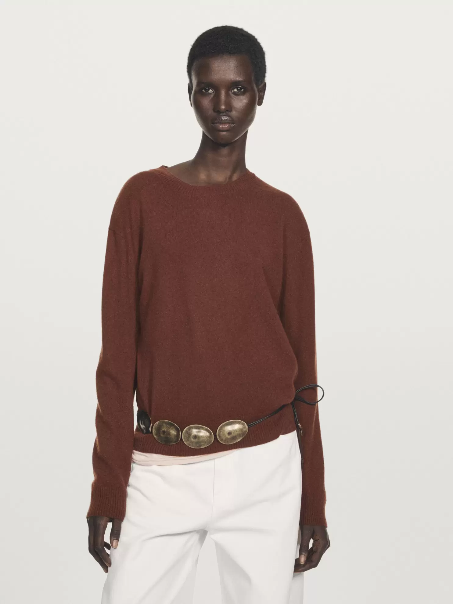 100% cashmere crew neck sweater