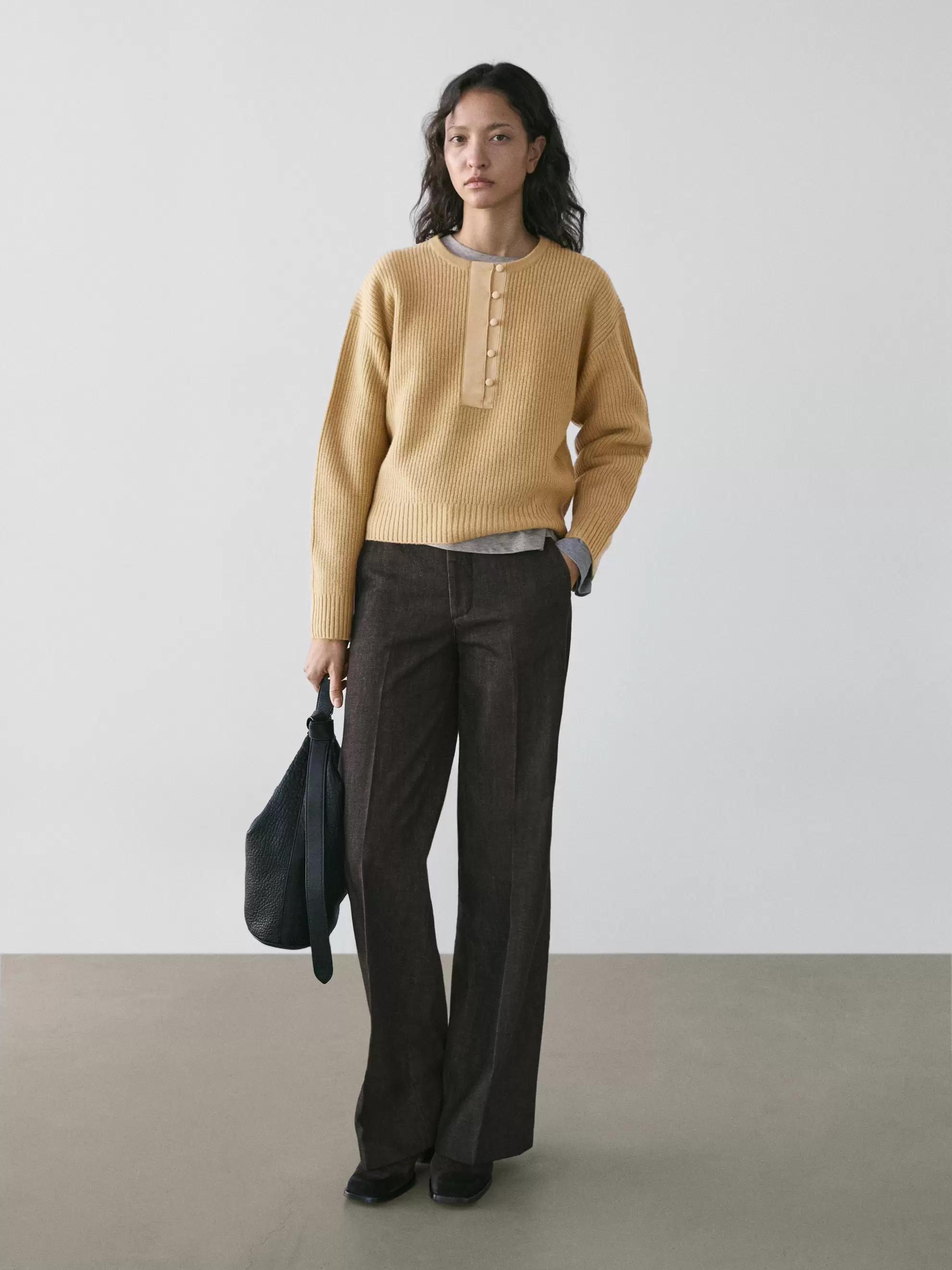 Wool blend knit sweater