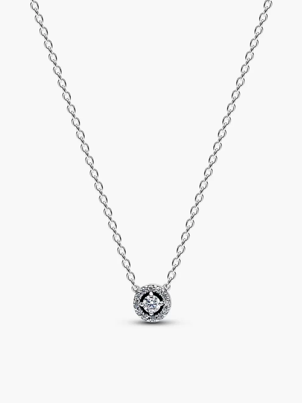 Colier cu halo rotund cu aplicații în stil pavé