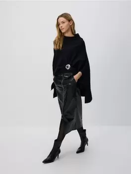 Fustă midi cu fermoar