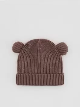 Căciulă beanie din tricot striat cu adaos de viscoză