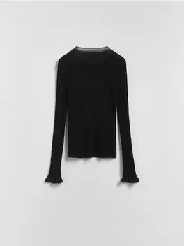 Bluză din jerseu cu adaos de mătase