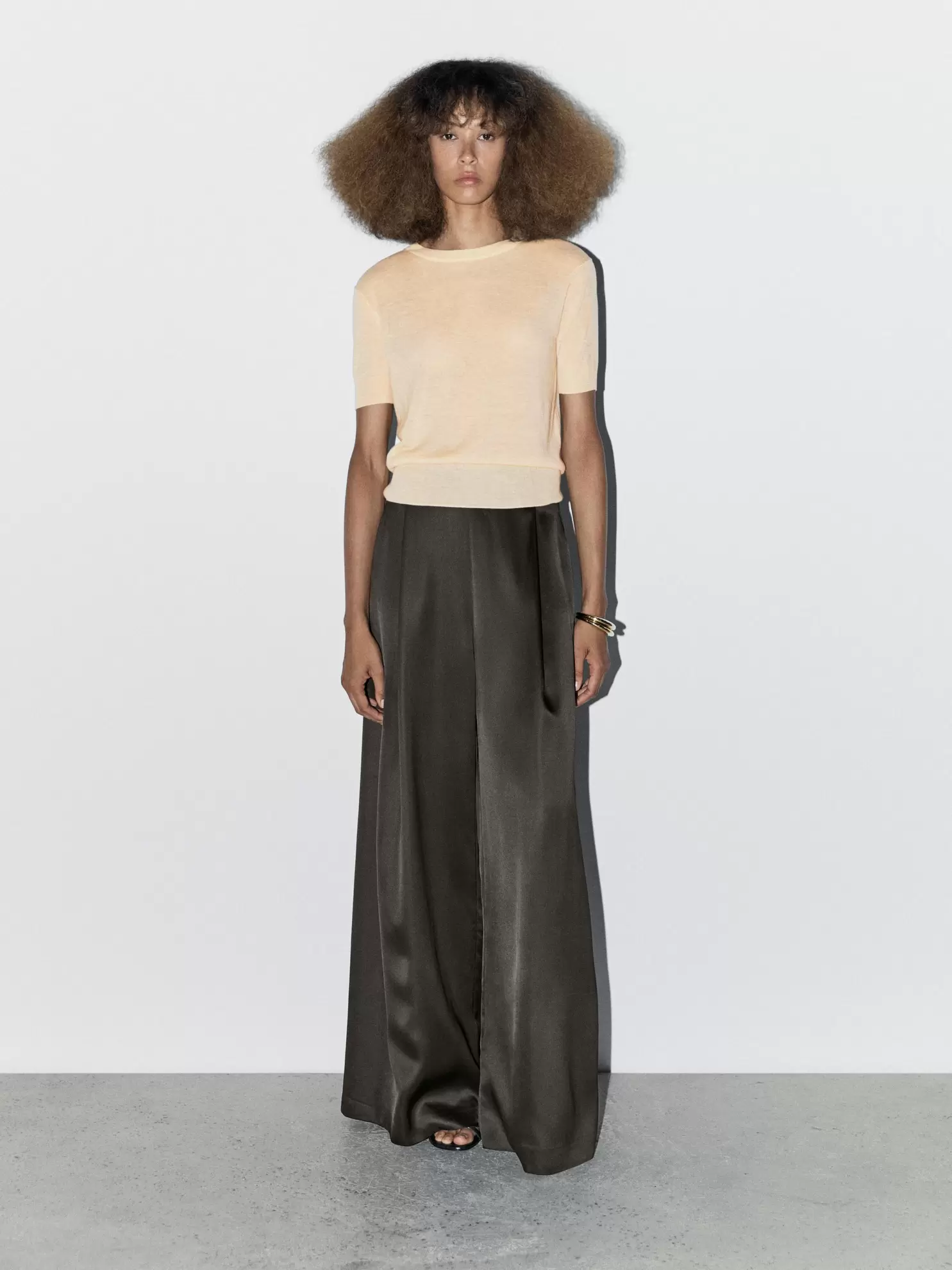 Fine wool short sleeve sweater - STUDIO