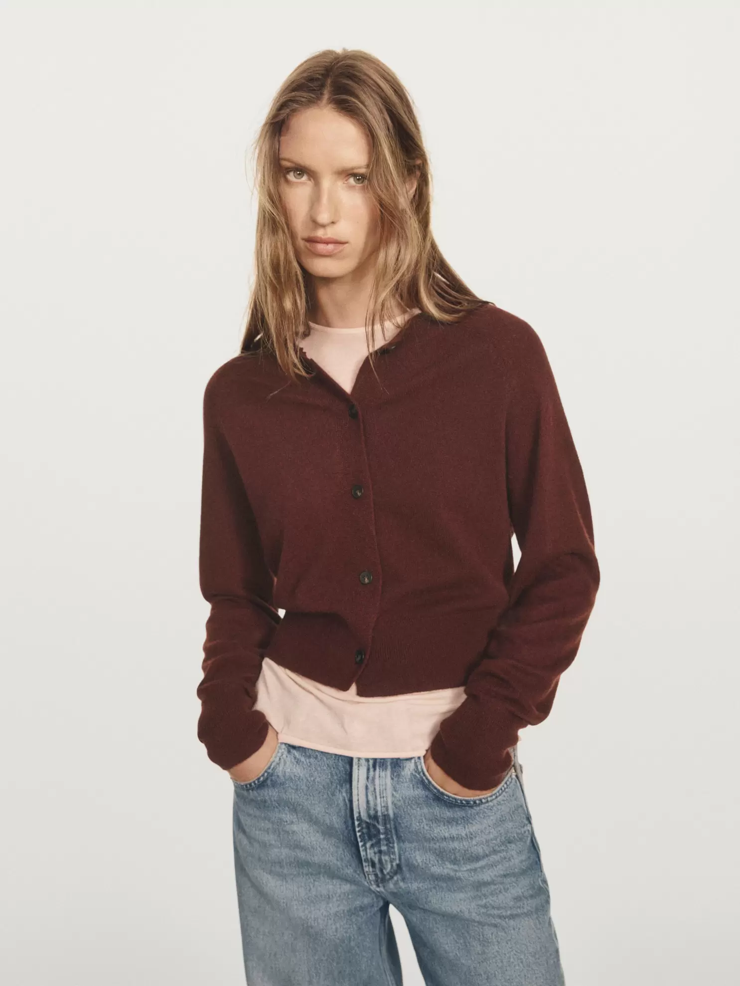 Long sleeve cashmere cardigan