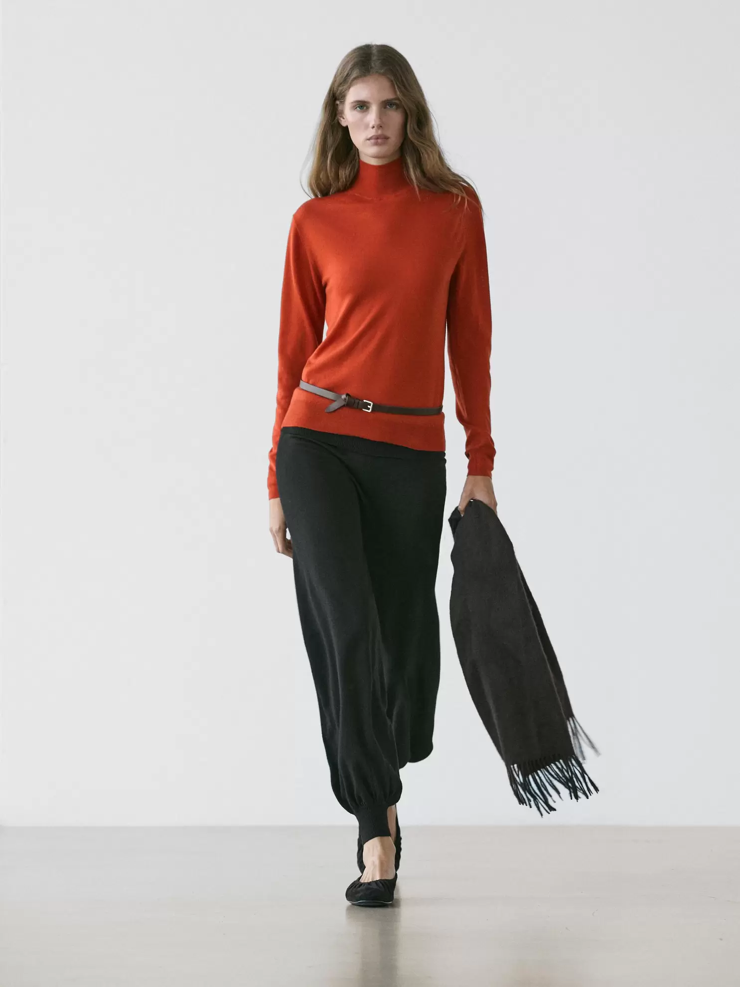 High neck wool sweater