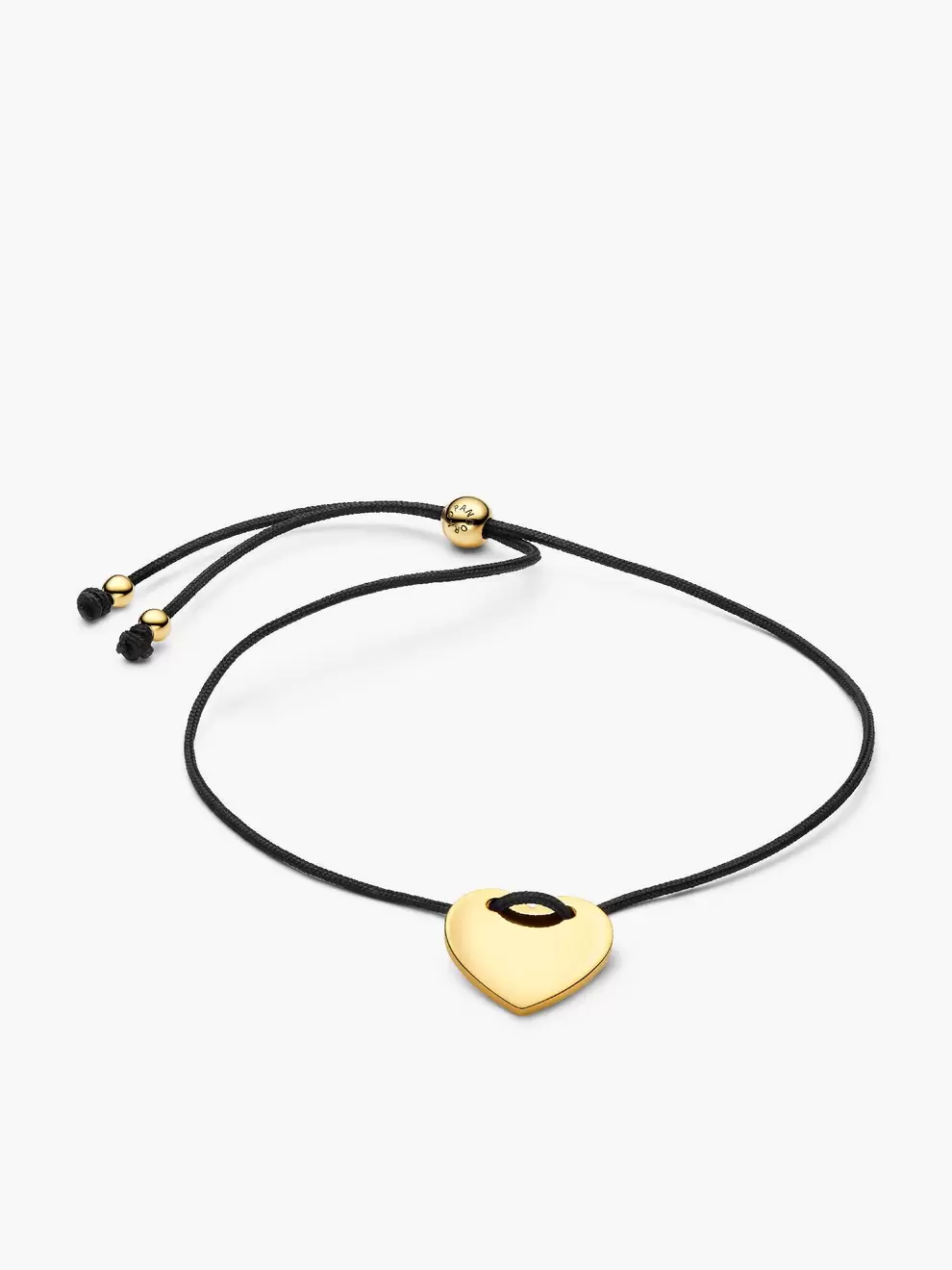 Brățară glisantă cu fir negru cu inimă ce poate fi inscripționată