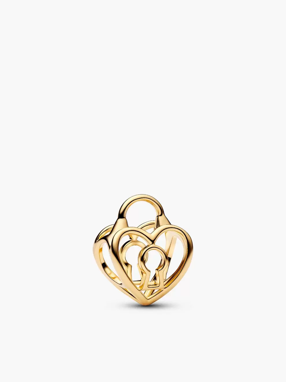 Talisman cu inimă cu lacăt cu structură dantelată