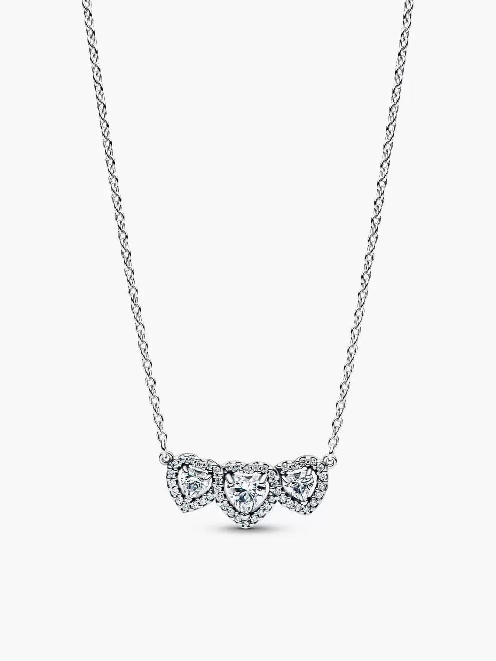 Colier cu trilogie de inimi cu halo