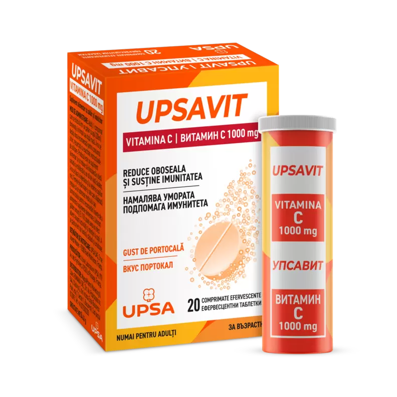 Upsavit Vitamina C, 1000 mg, 20 comprimate efervescente,...