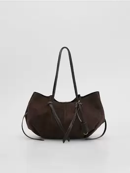 Geantă shopper din imitație de piele întoarsă