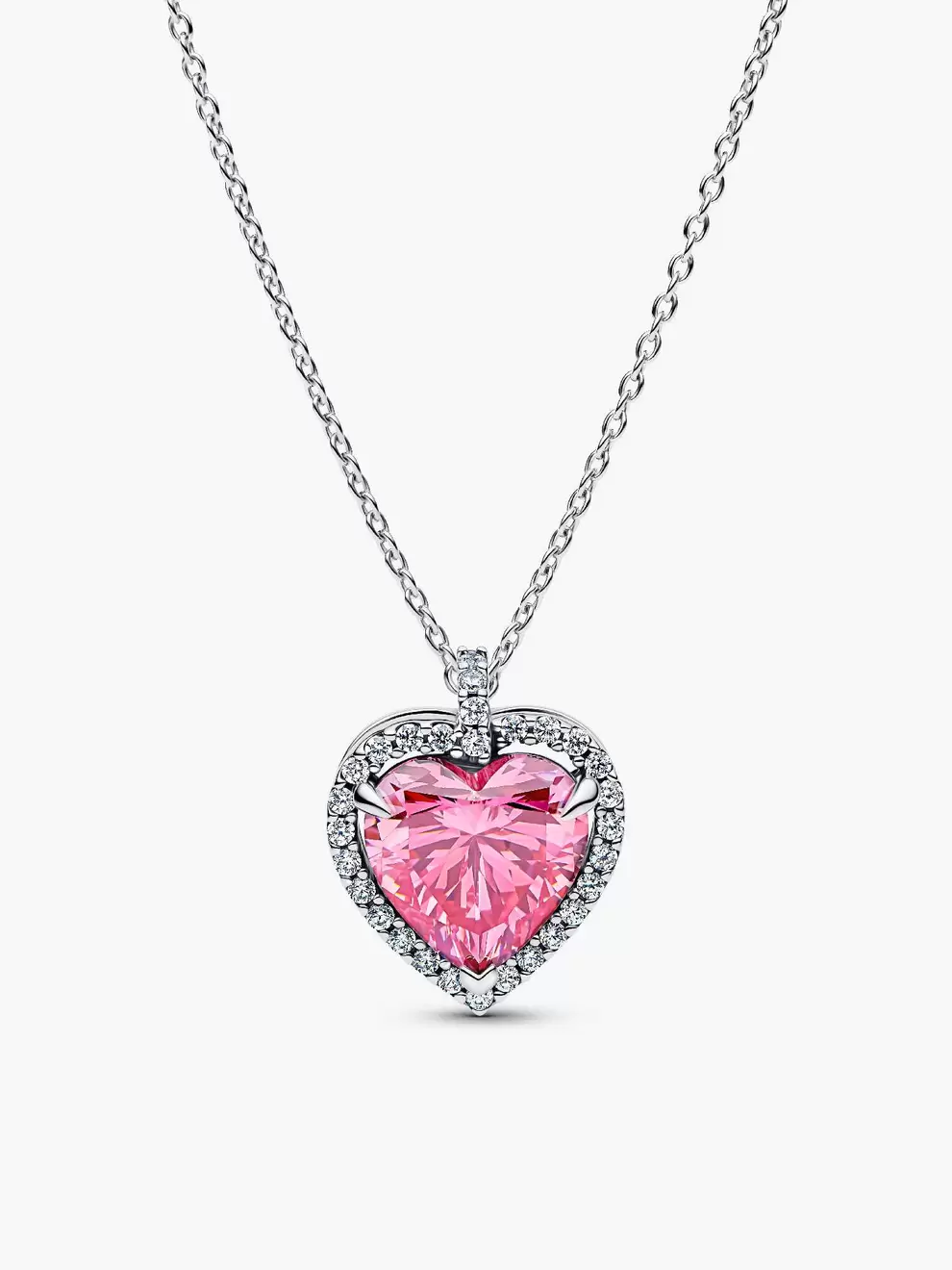 Colier cu inimă cu halo roz