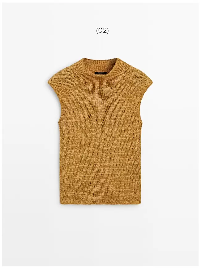 Cotton blend chunky knit top