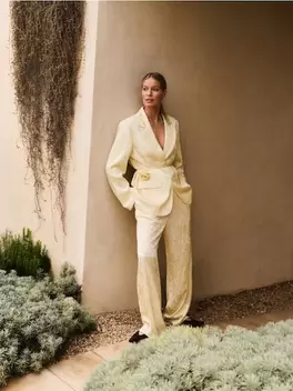 Pantaloni din viscoză cu model