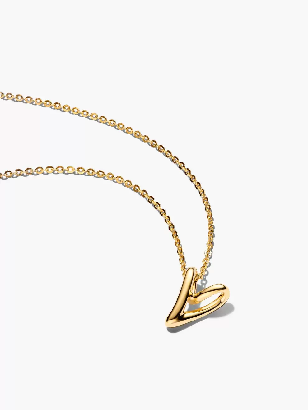 Colier cu pandantiv mic în formă de inimă cu formă organică