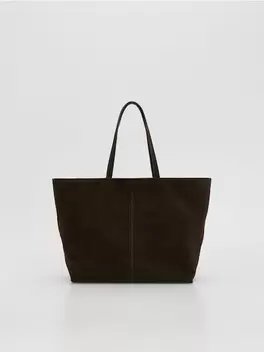 Geantă shopper din imitație de piele întoarsă