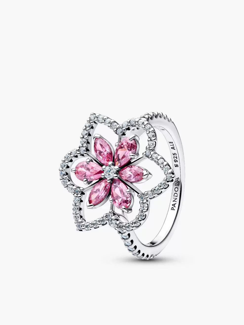 Inel de tip cocktail cu două flori