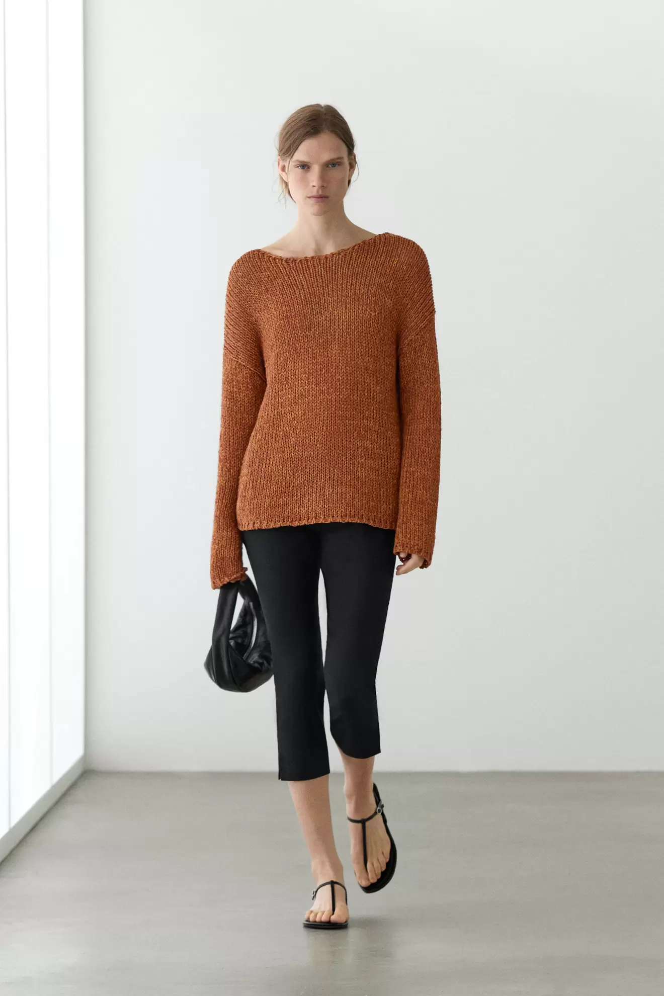Cotton blend cutwork sweater