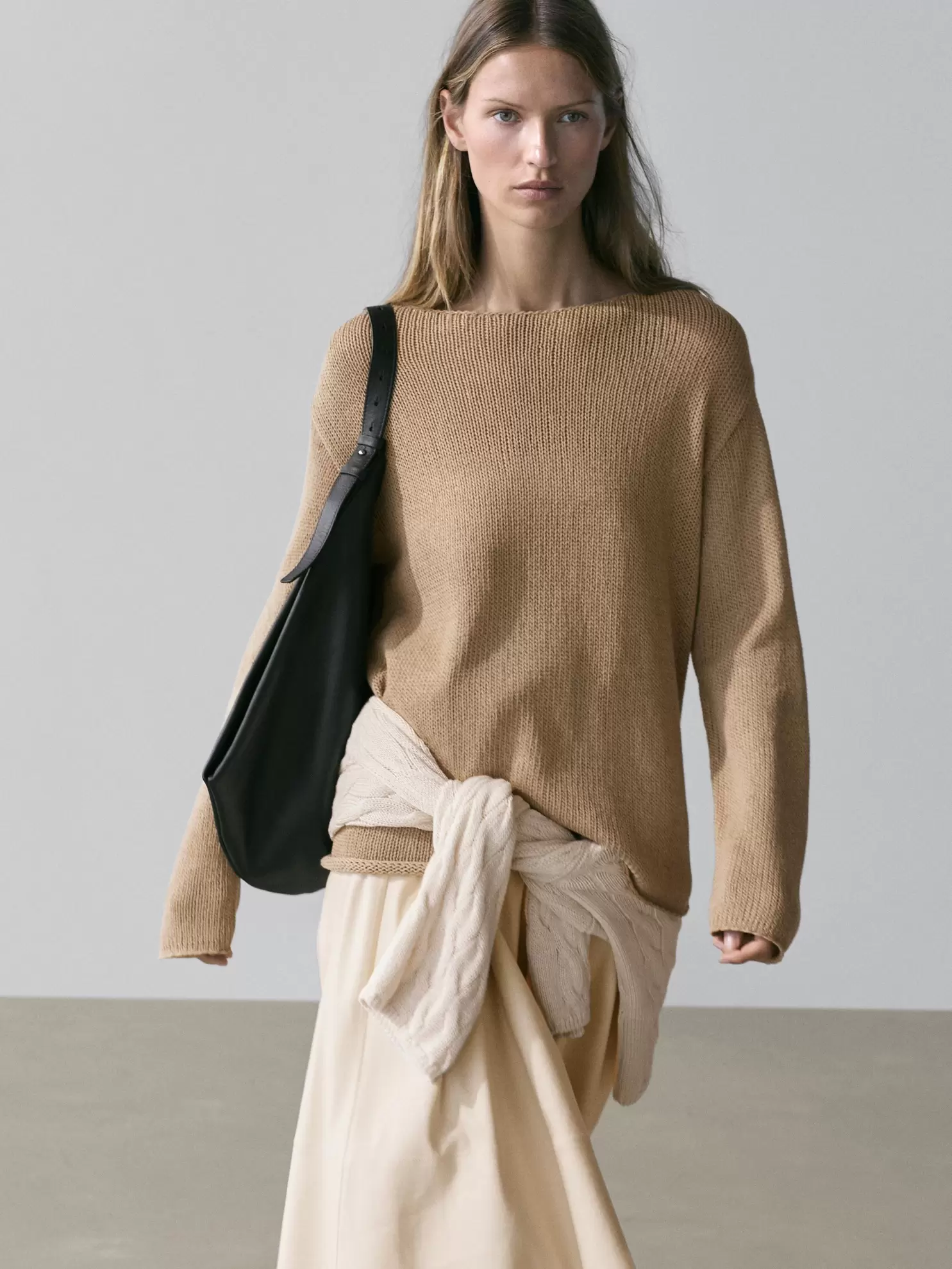 Cotton blend cutwork sweater