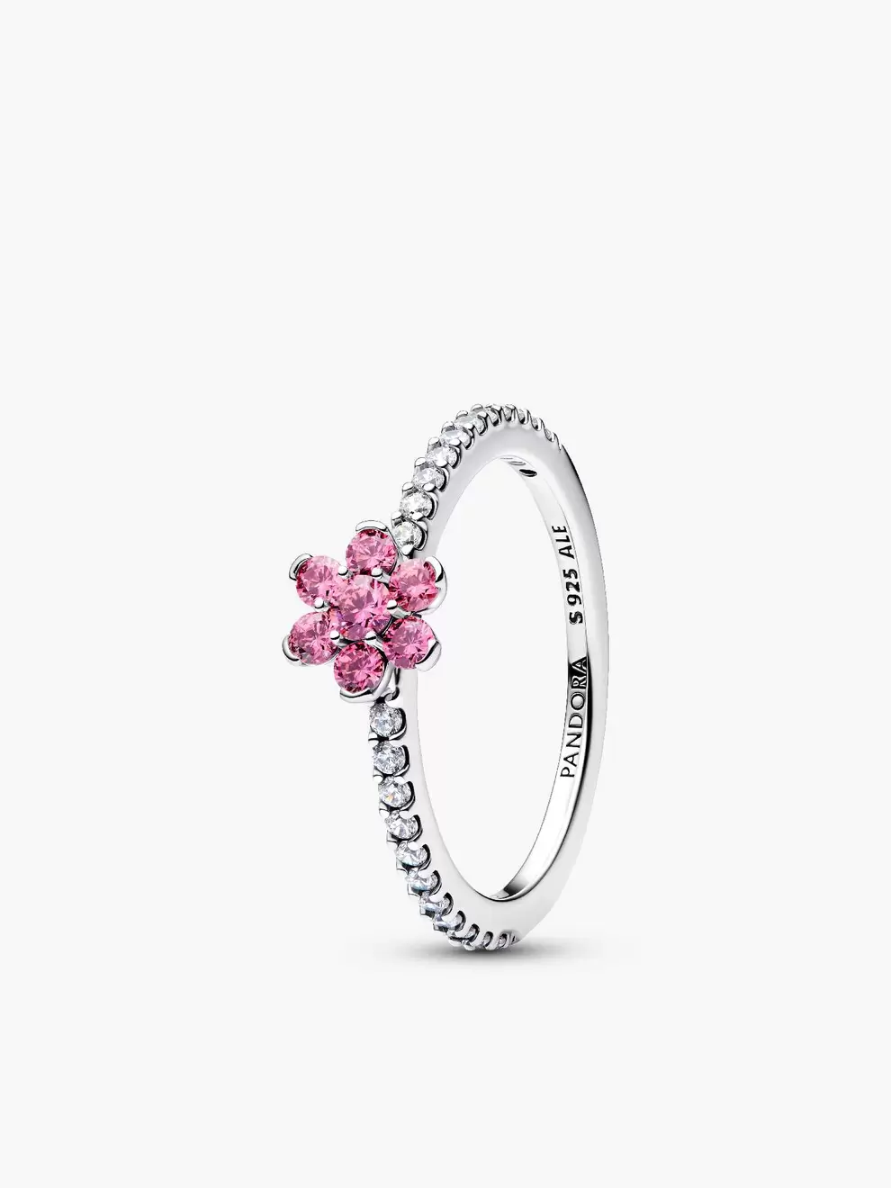 Inel cu floare roz strălucitoare