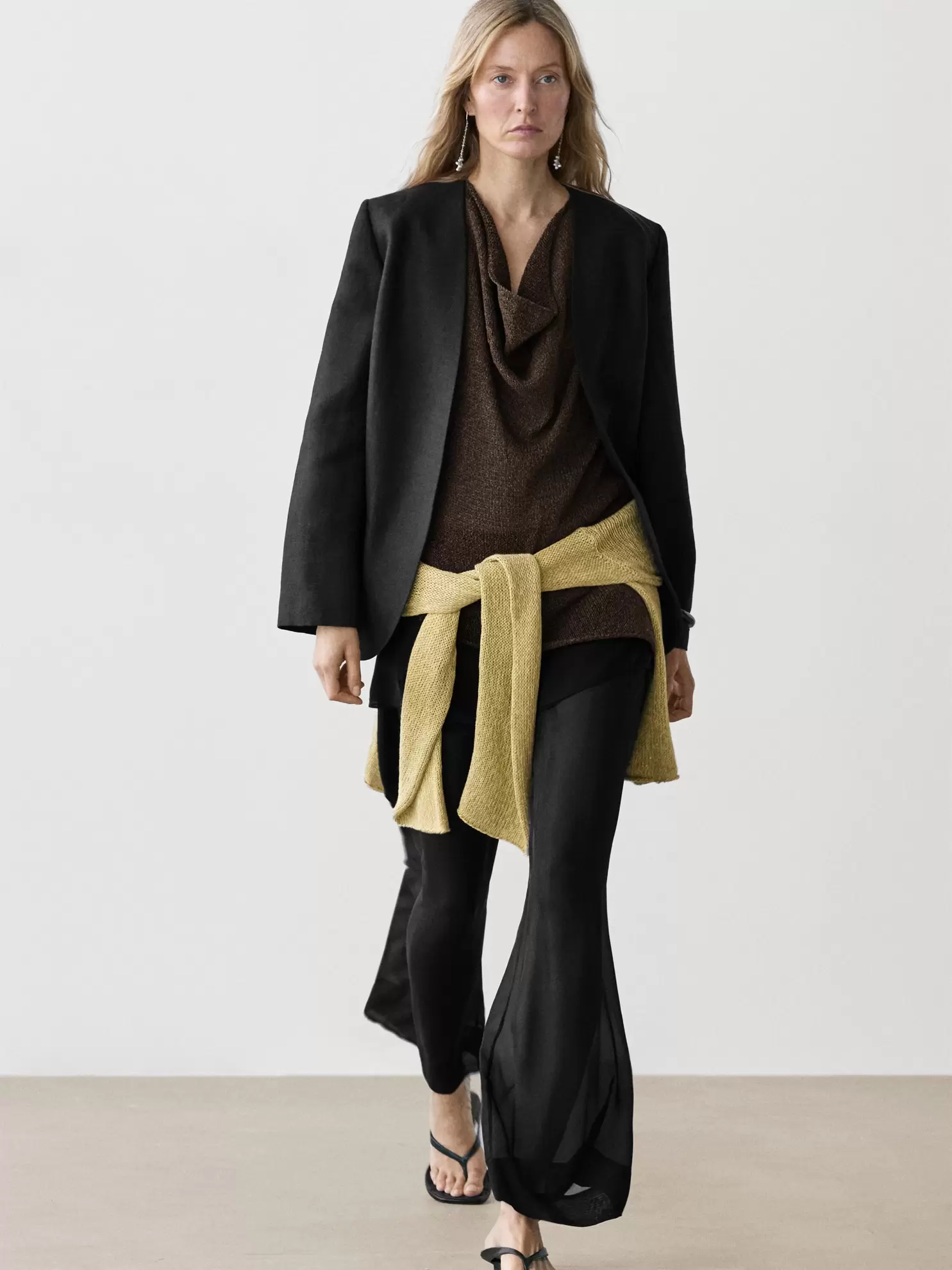 Asymmetric cowl neck top