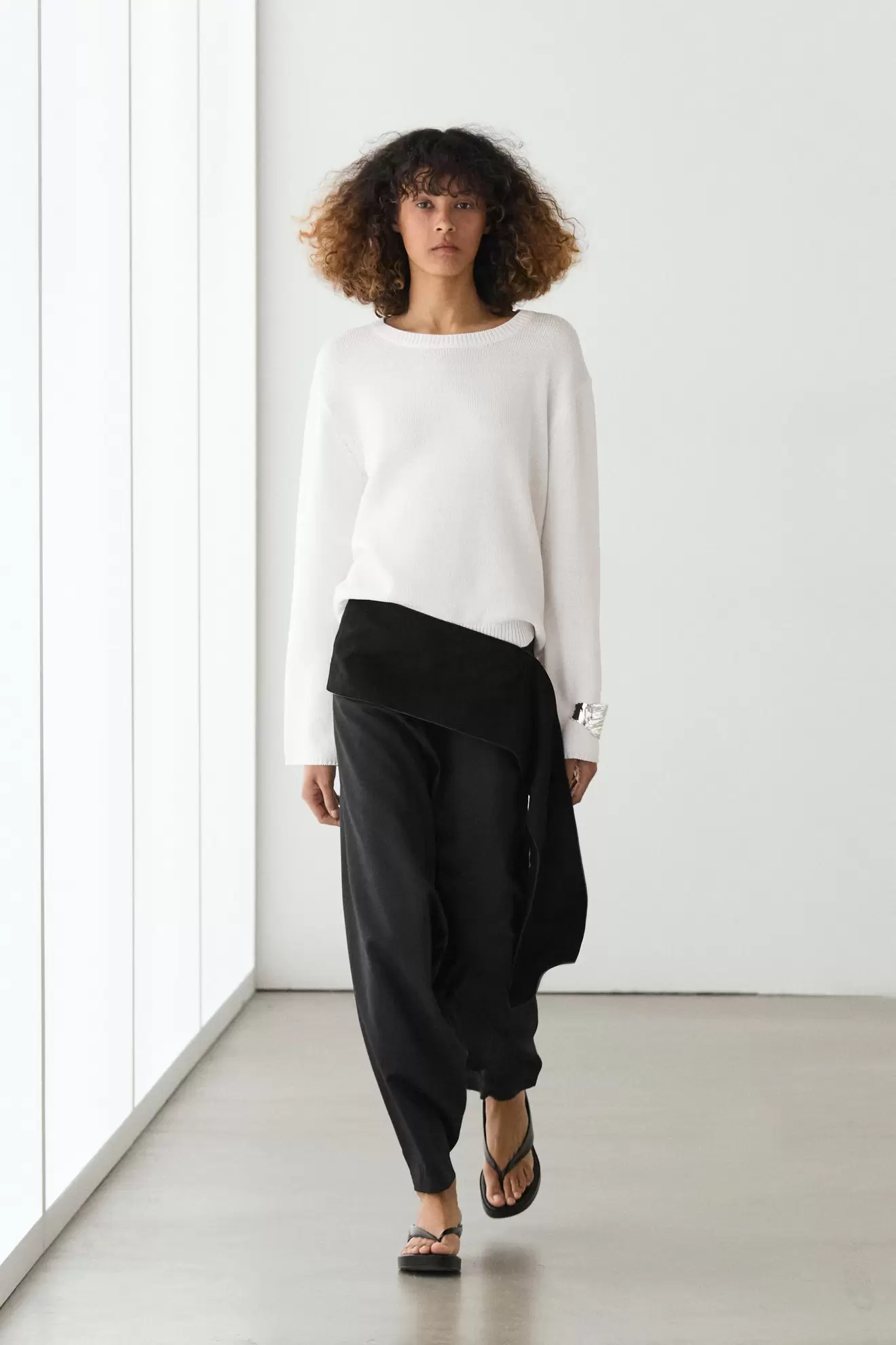 Mercerised cotton knit sweater