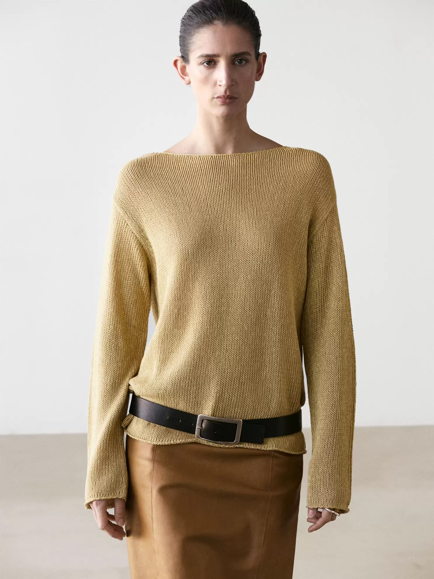 Cotton blend cutwork sweater