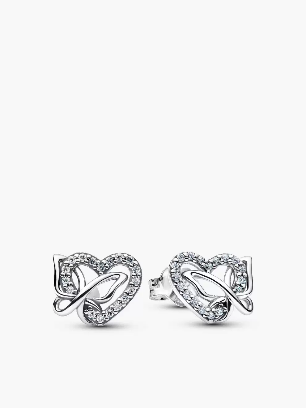 Cercei cu șurub cu inimă și fluture interconectate