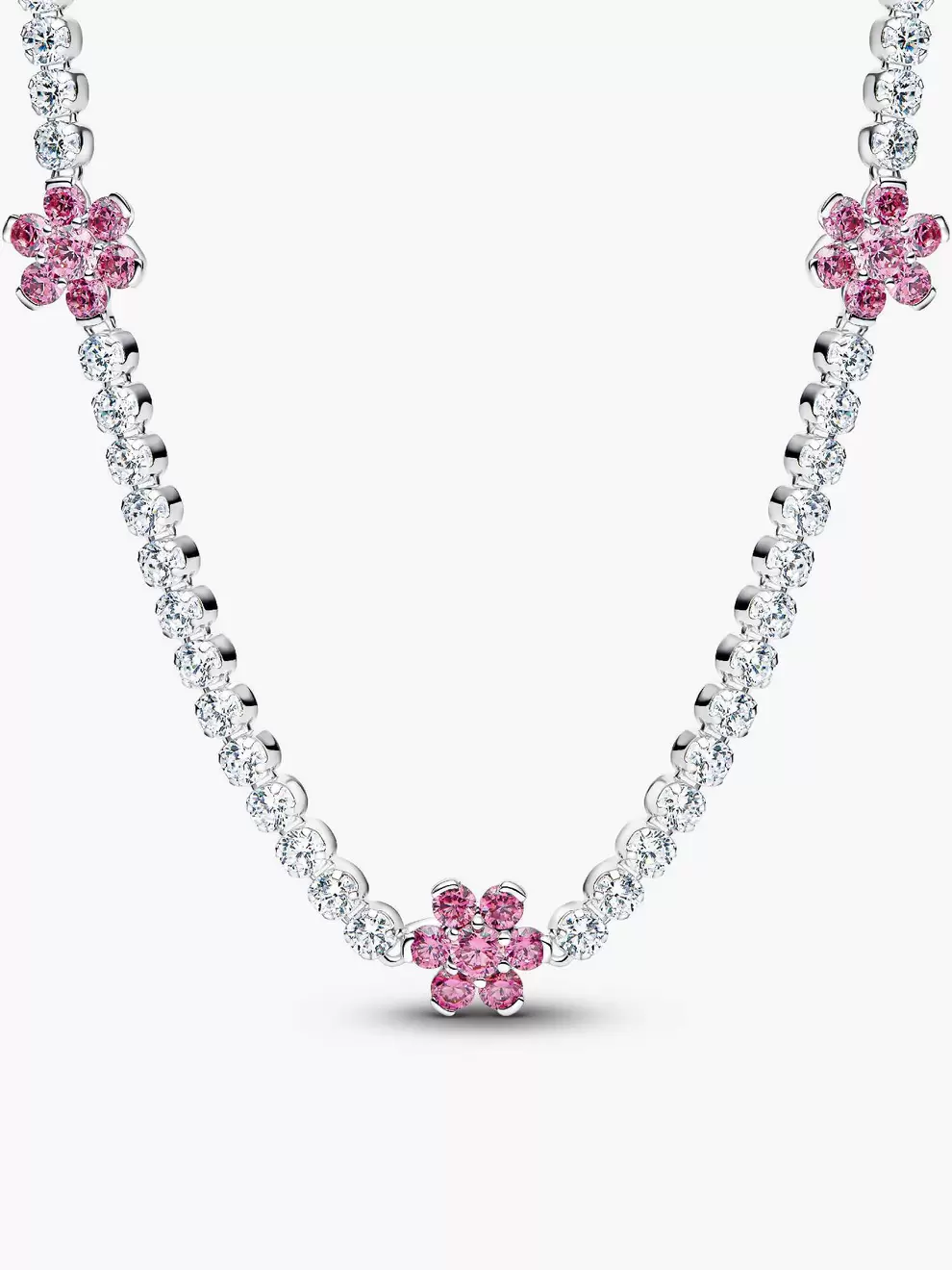 Colier de tip tenis cu flori roz
