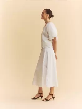 Fustă midi cu broderie