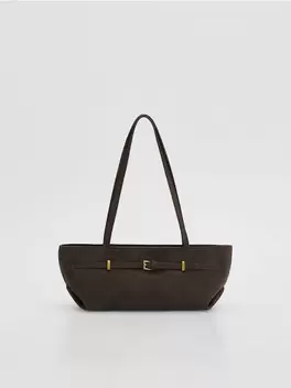 Geantă shopper din imitație de piele întoarsă