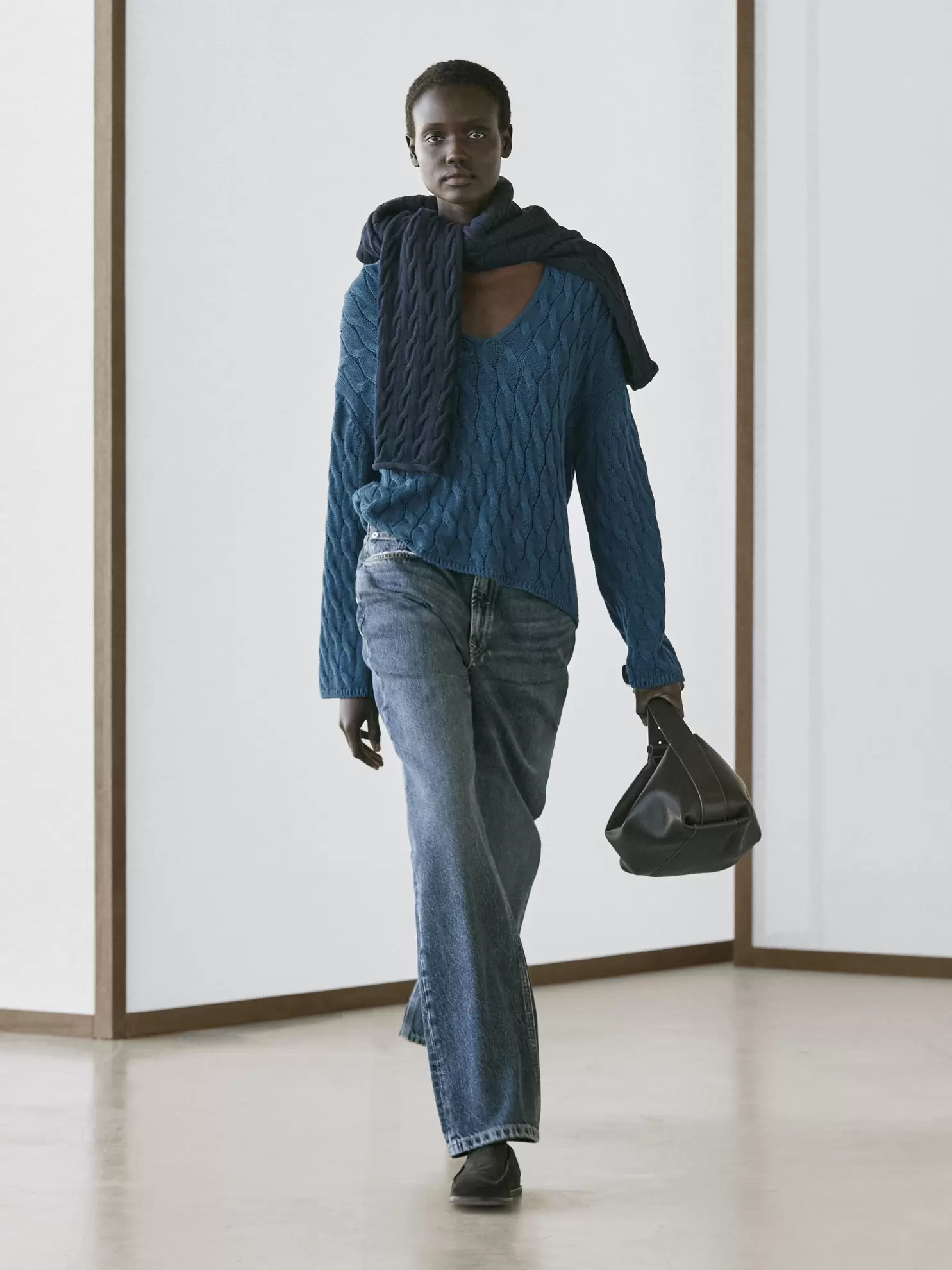 Cotton blend knit sweater with knot details