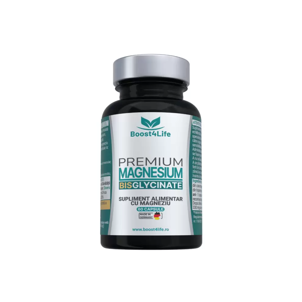 Magneziu Bisglicinat Premium, 60 capsule vegane, Boost4Life
