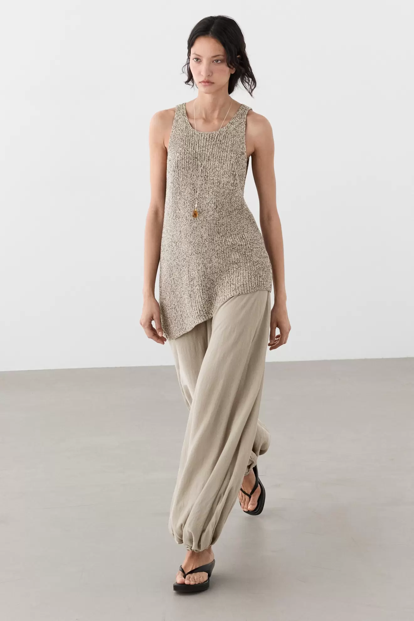 Asymmetric knit top