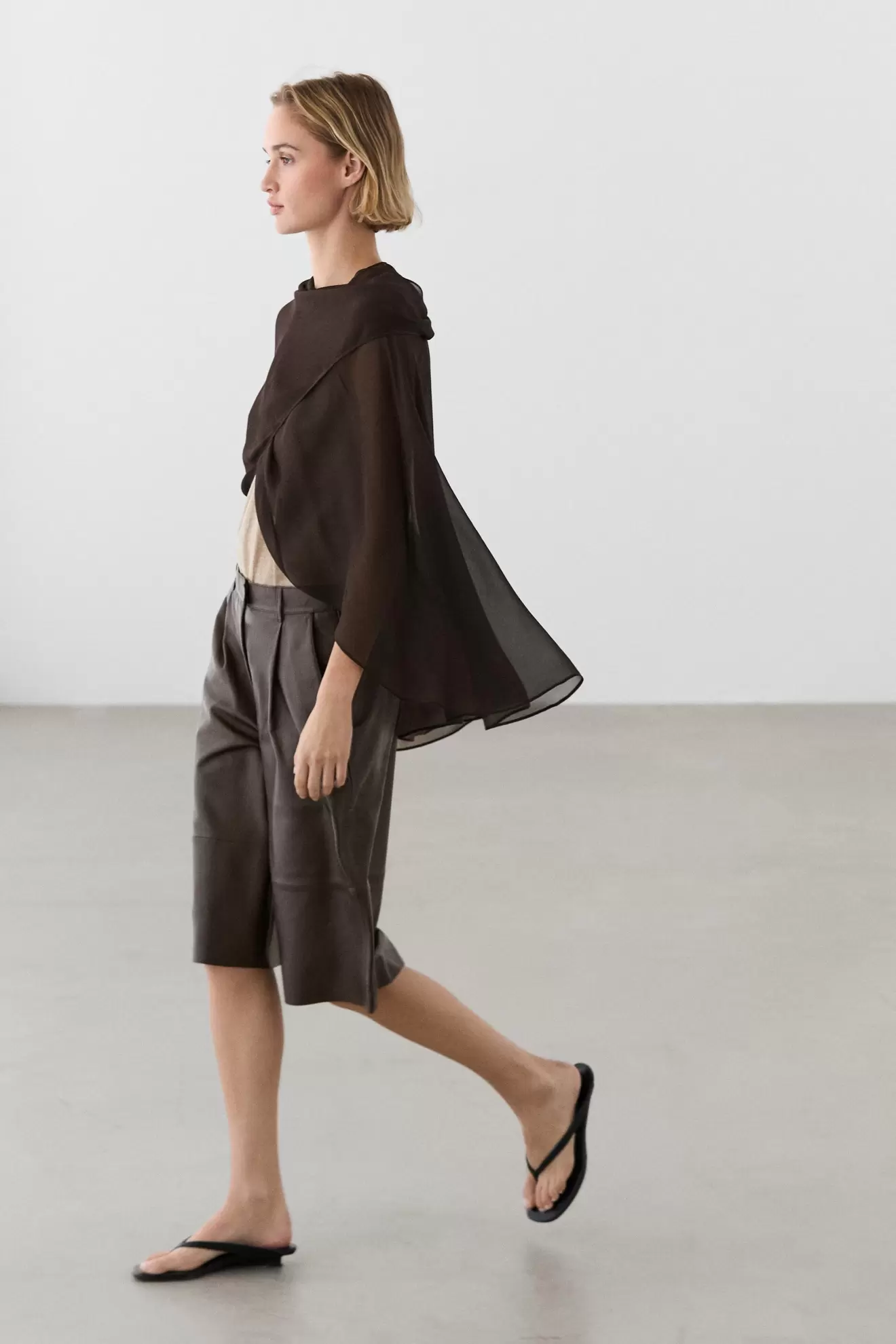 100% mulberry silk crossover cape