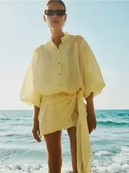 Rochie tip cămașă mini cu legare