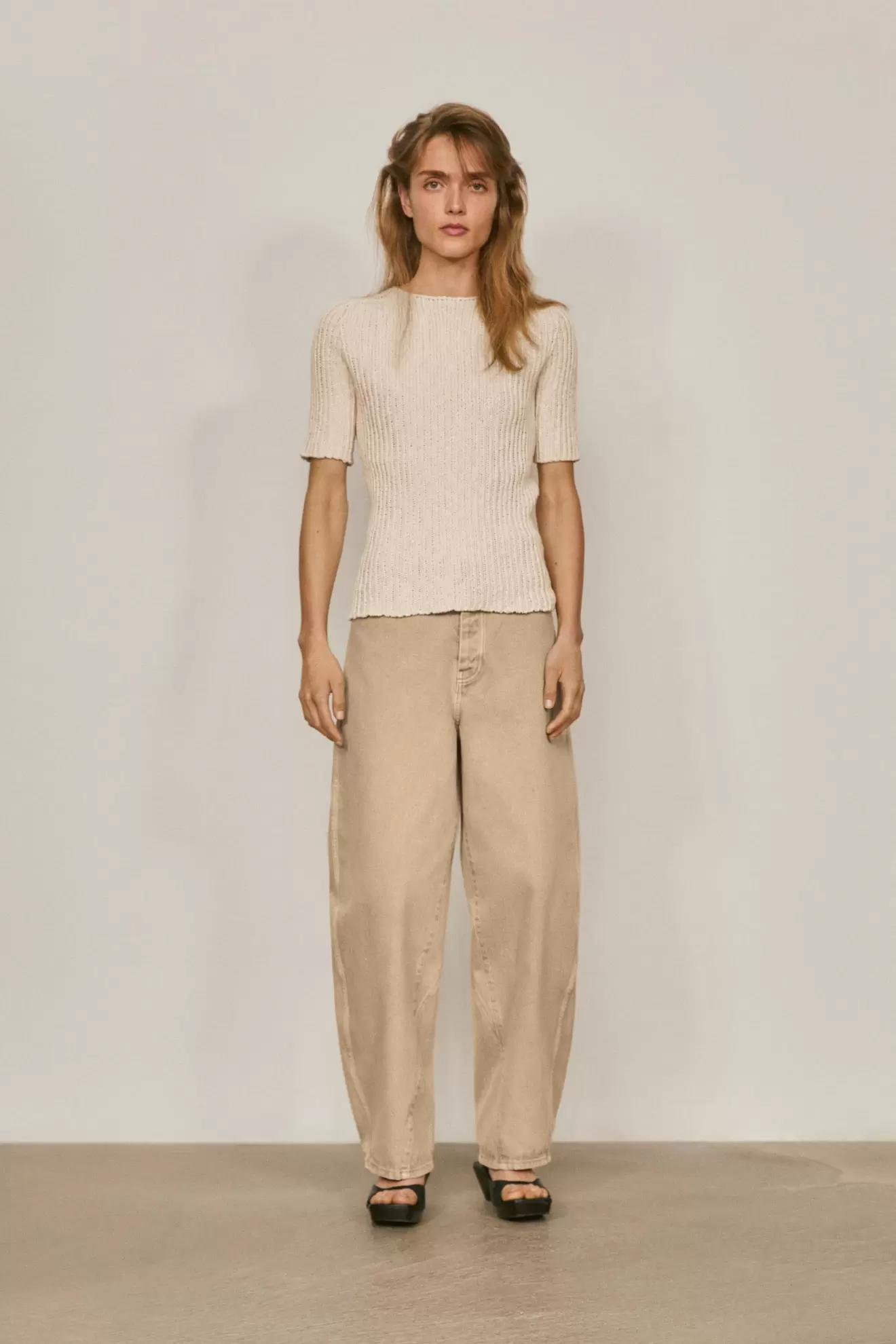 Linen blend textured knit sweater - LIMITED EDITION