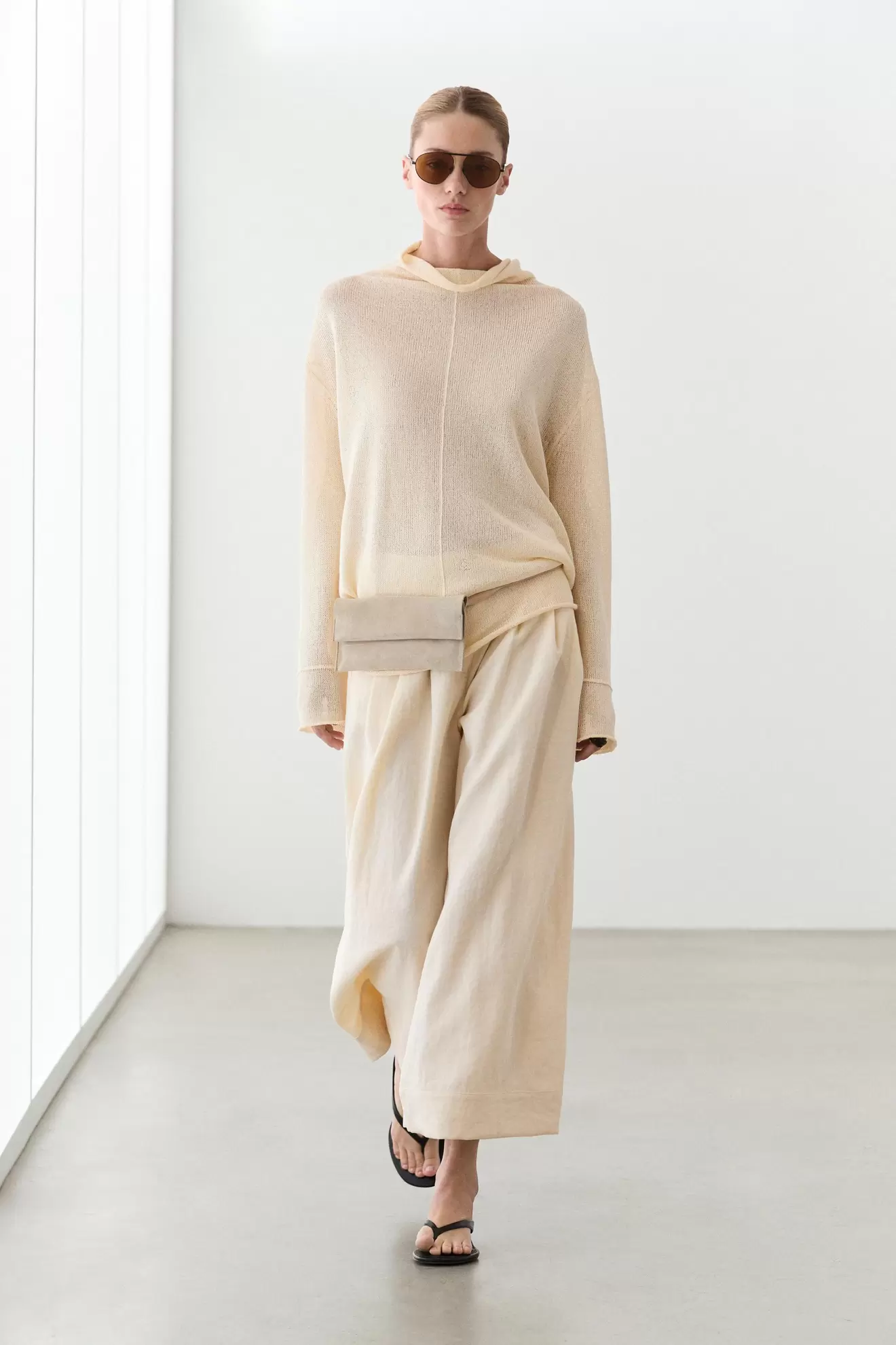 Cotton cutwork knit sweater
